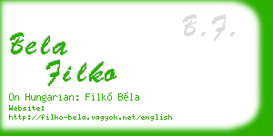 bela filko business card