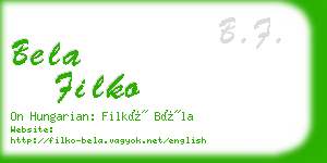 bela filko business card